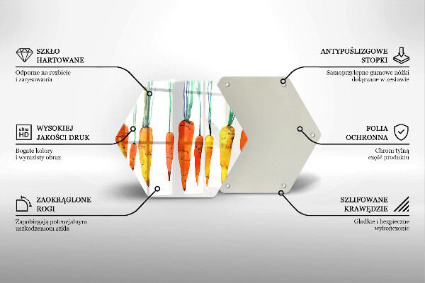 Kuchynská doska zo skla Mrkva ilustrácie
