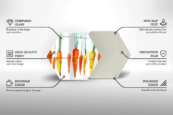 Kuchynská doska zo skla Mrkva ilustrácie