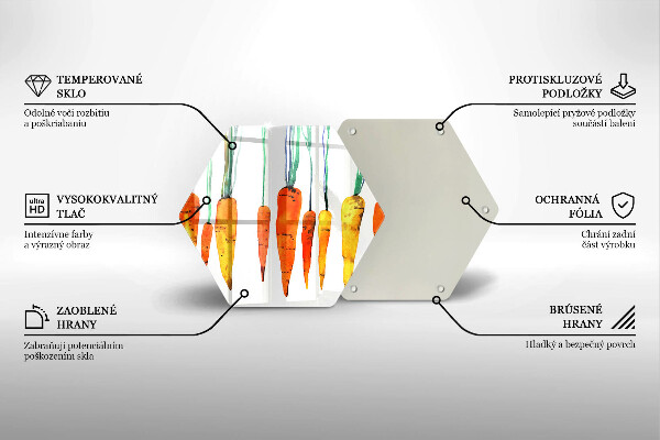 Kuchynská doska zo skla Mrkva ilustrácie