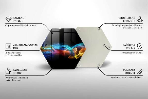 Kuchynská doska veľká zo skla Farebný dym