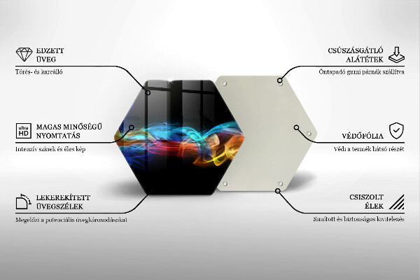 Kuchynská doska veľká zo skla Farebný dym