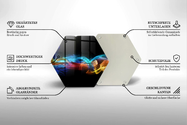 Kuchynská doska veľká zo skla Farebný dym