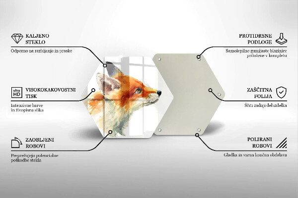 Kuchynská doska zo skla Maľovaná líška