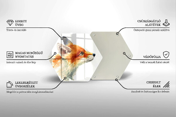 Kuchynská doska zo skla Maľovaná líška