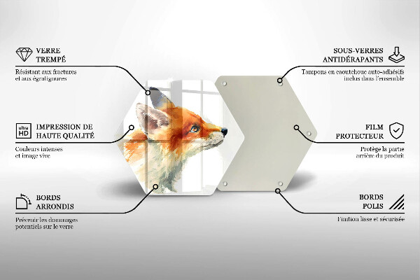 Kuchynská doska zo skla Maľovaná líška