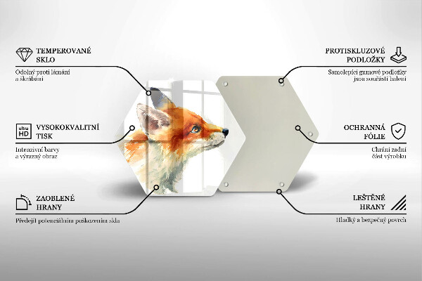 Kuchynská doska zo skla Maľovaná líška