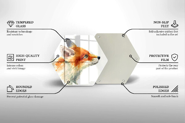Kuchynská doska zo skla Maľovaná líška