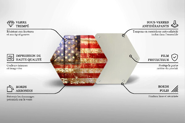 Kuchynská doska zo skla Vlajka USA Amerika