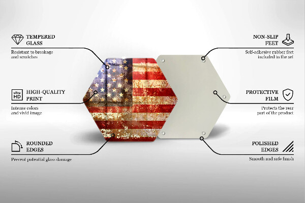 Kuchynská doska zo skla Vlajka USA Amerika