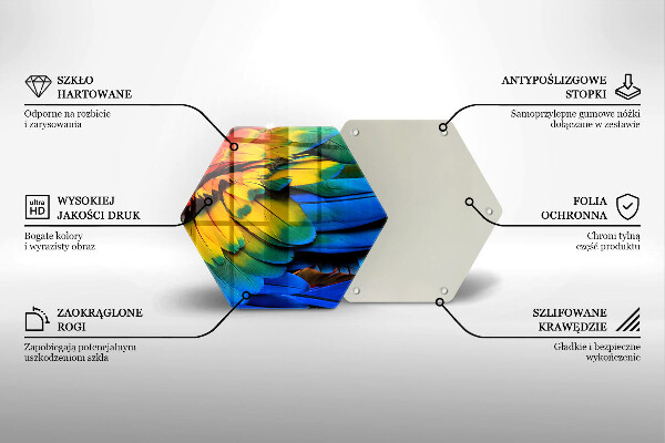 Kuchynská doska zo skla Farebné papagájové perie