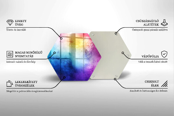 Kuchynská doska veľká zo skla Dúhový akvarel strieka