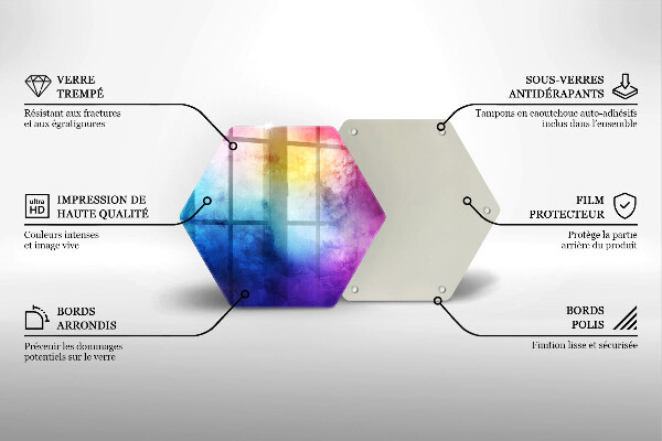 Kuchynská doska veľká zo skla Dúhový akvarel strieka
