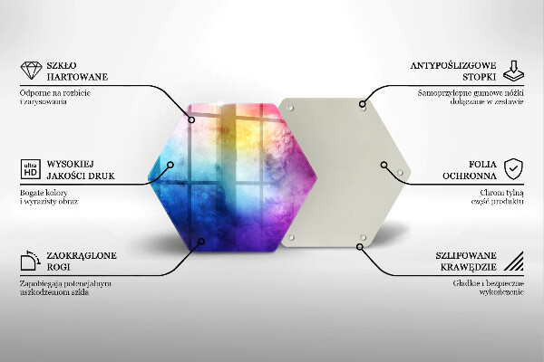 Kuchynská doska veľká zo skla Dúhový akvarel strieka
