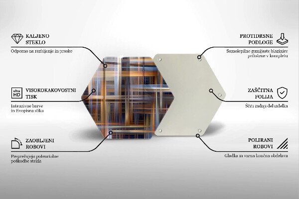 Kuchynská doska veľká zo skla Abstraktné farebné čiary