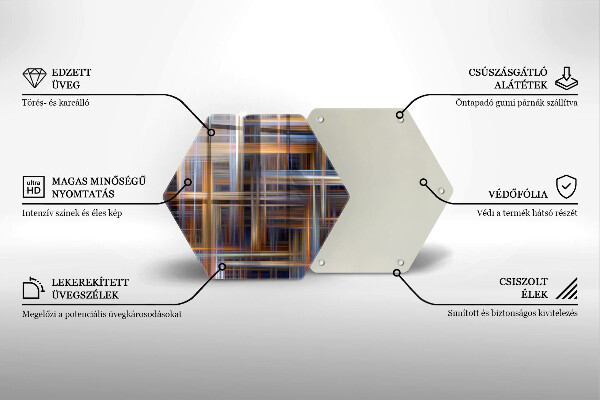 Kuchynská doska veľká zo skla Abstraktné farebné čiary