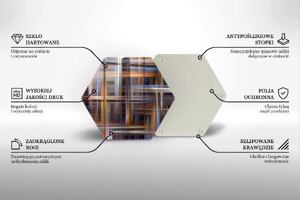 Kuchynská doska veľká zo skla Abstraktné farebné čiary
