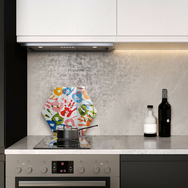 Kuchynská doska veľká zo skla Stopy detských rúk