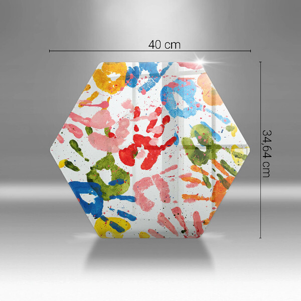 Kuchynská doska veľká zo skla Stopy detských rúk