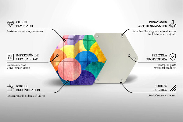 Kuchynská doska veľká zo skla Farebné kruhy