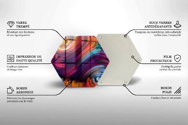 Kuchynská doska veľká zo skla Farebné odlesky