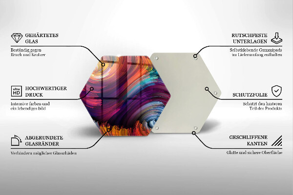 Kuchynská doska veľká zo skla Farebné odlesky