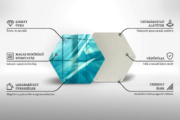 Kuchynská doska veľká zo skla Jemné perie