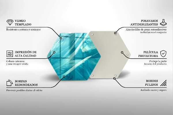 Kuchynská doska veľká zo skla Jemné perie