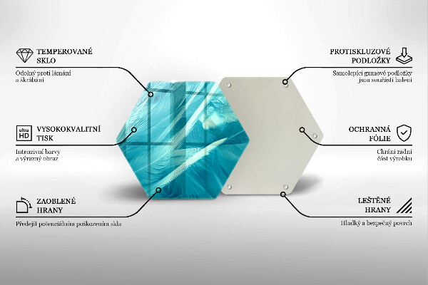 Kuchynská doska veľká zo skla Jemné perie