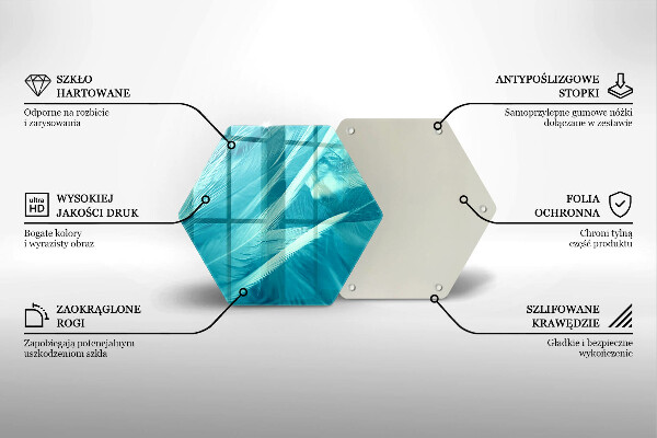 Kuchynská doska veľká zo skla Jemné perie