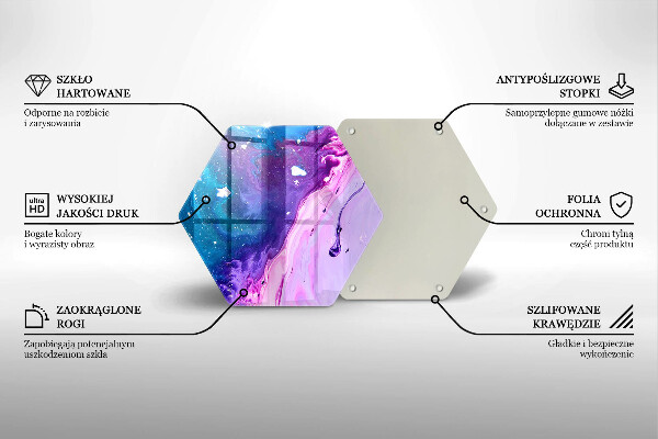 Kuchynská doska veľká zo skla Abstrakce atramenty