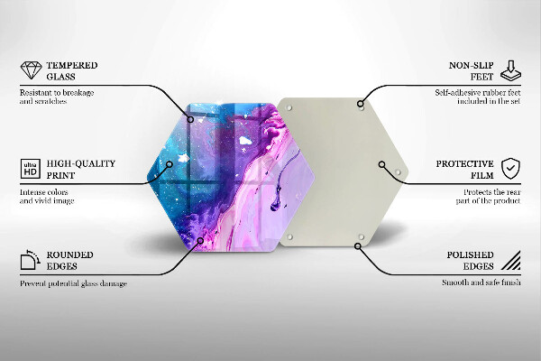 Kuchynská doska veľká zo skla Abstrakce atramenty