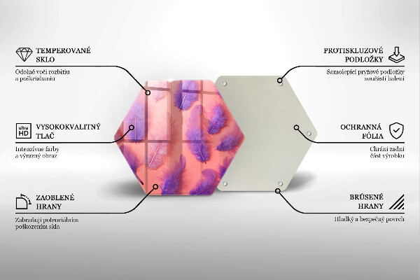 Kuchynská doska veľká zo skla Nadýchané perie