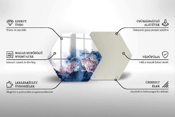 Kuchynská doska zo skla Abstraktné maľované hory