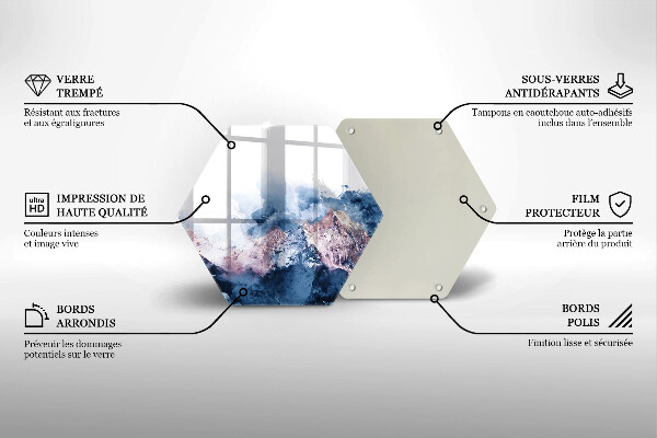 Kuchynská doska zo skla Abstraktné maľované hory