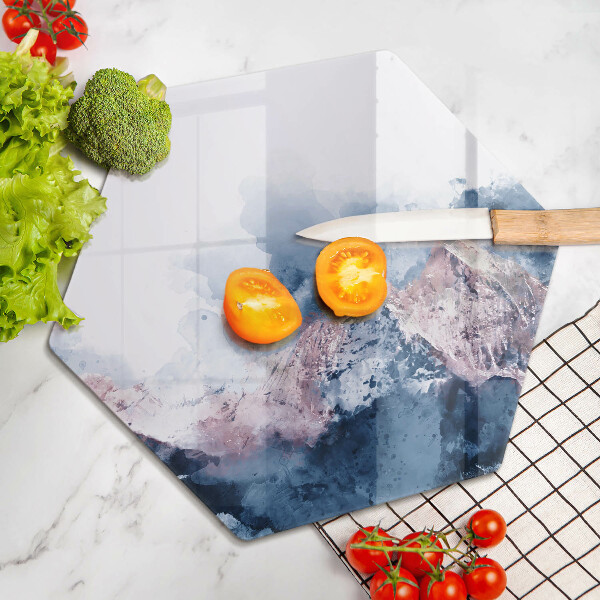 Kuchynská doska zo skla Abstraktné maľované hory