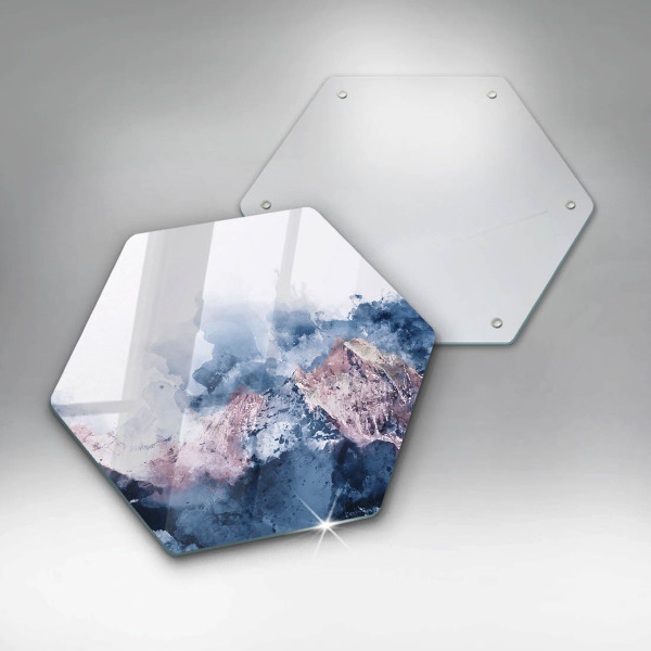 Kuchynská doska zo skla Abstraktné maľované hory