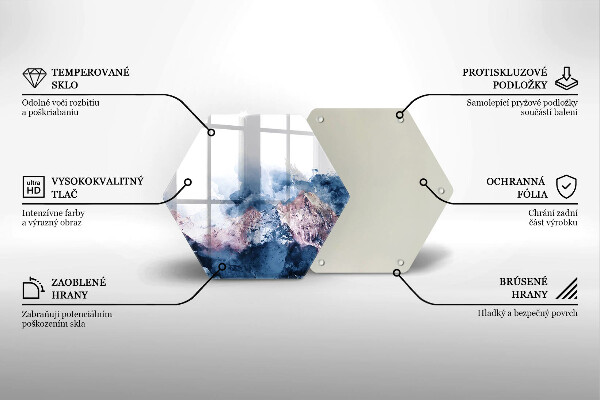 Kuchynská doska zo skla Abstraktné maľované hory
