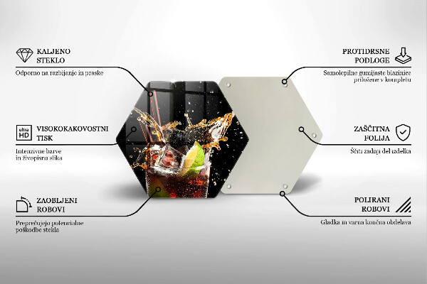Kuchynská doska veľká zo skla Pite s ľadom