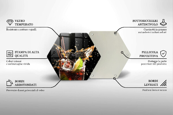 Kuchynská doska veľká zo skla Pite s ľadom