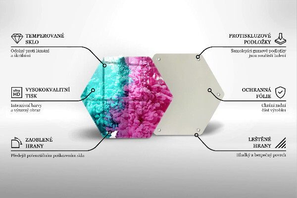 Kuchynská doska zo skla Tyrkysovo-ružový dym