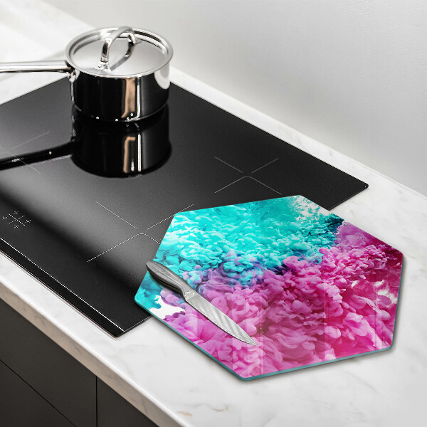 Kuchynská doska zo skla Tyrkysovo-ružový dym