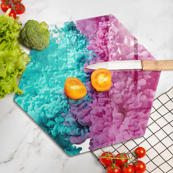 Kuchynská doska zo skla Tyrkysovo-ružový dym