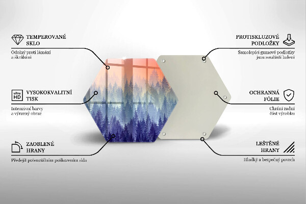 Kuchynská doska zo skla Les pri západe slnka