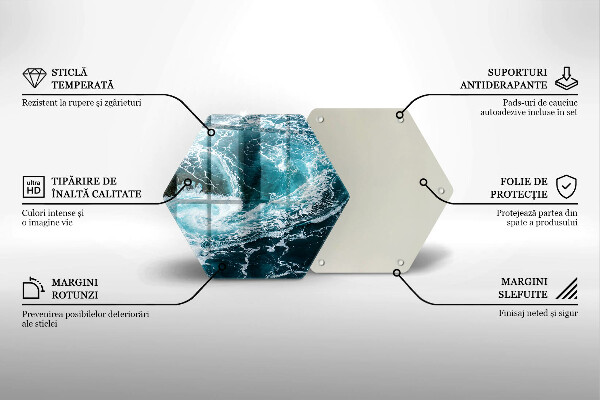 Kuchynská doska zo skla Peniace vlny vody