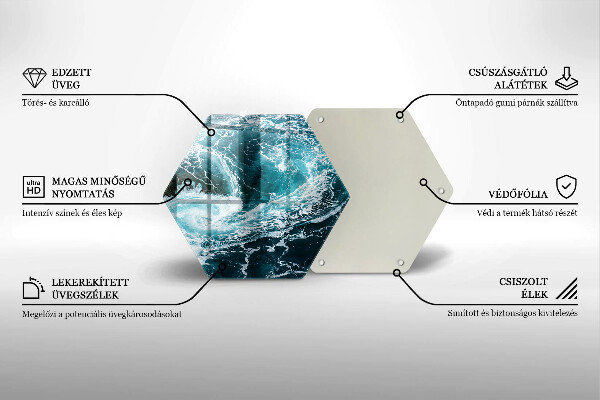Kuchynská doska zo skla Peniace vlny vody