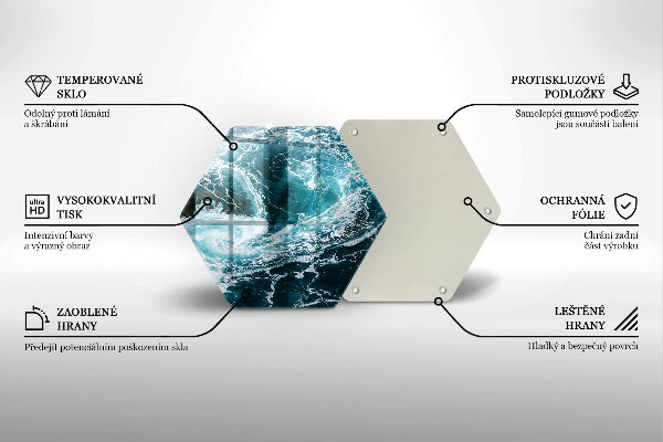 Kuchynská doska zo skla Peniace vlny vody