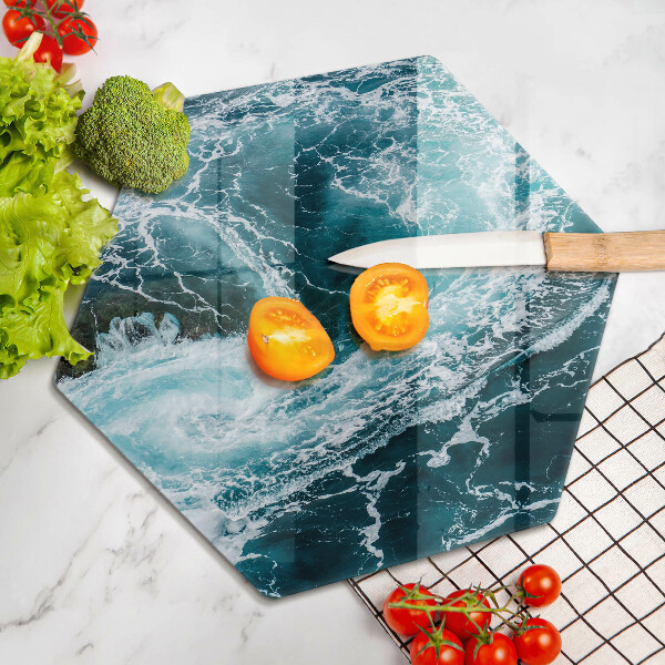 Kuchynská doska zo skla Peniace vlny vody