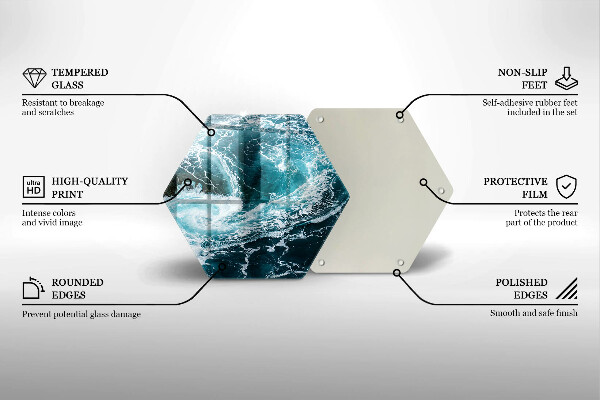 Kuchynská doska zo skla Peniace vlny vody
