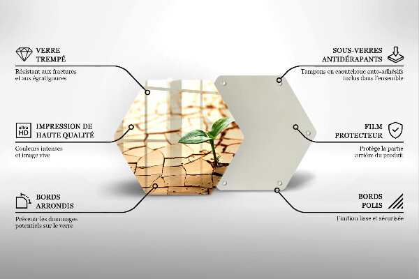 Kuchynská doska veľká zo skla Osamelá rastlina