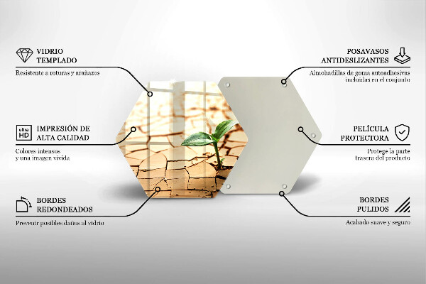 Kuchynská doska veľká zo skla Osamelá rastlina